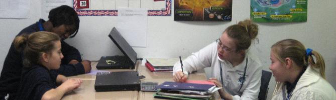 Upper Class Students mentoring Grades 5-6