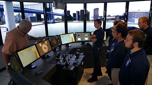 Perhaps the most valuable aspects of Nautical Traditions is the hands-on shiphandling experience gained on our real-time ship simulator.